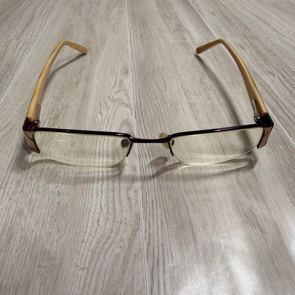 Genevieve Honesty D Brown L Brown Eyeglasses Frames Rectangular Half Rim